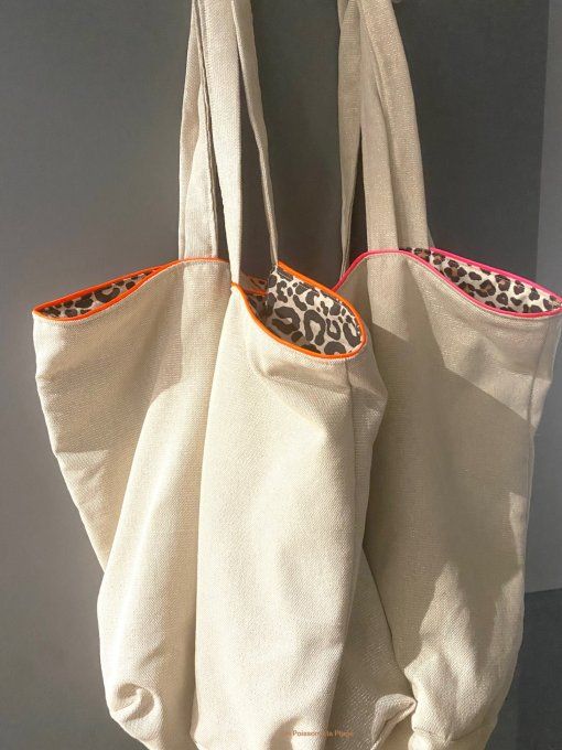 Grand sac lurex léopard