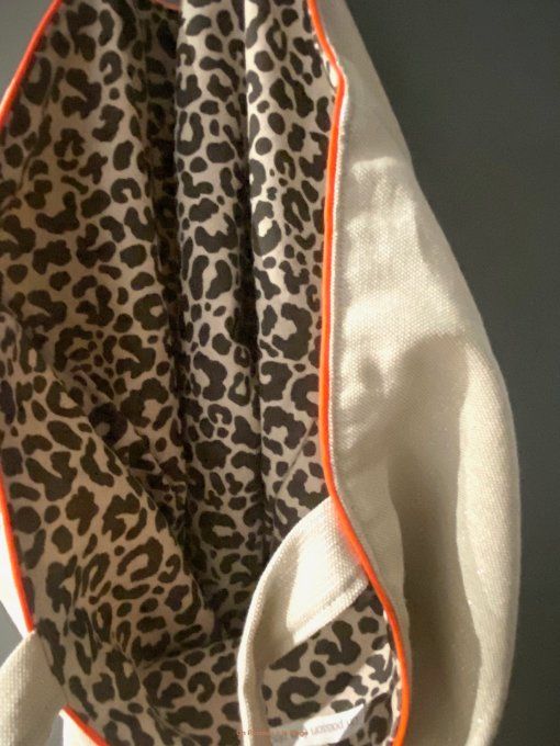 Grand sac lurex léopard