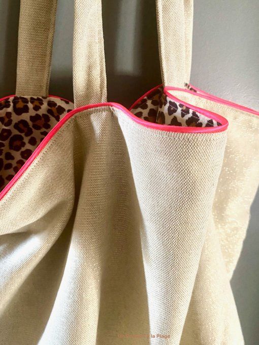 Grand sac lurex léopard