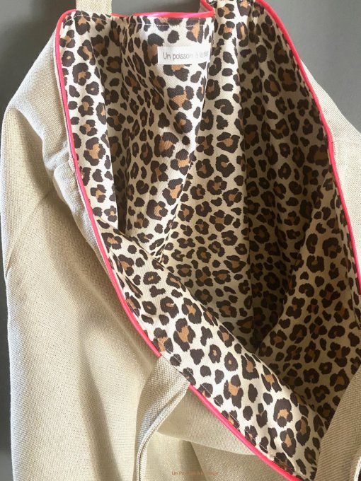 Grand sac lurex léopard