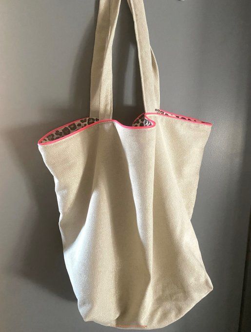 Grand sac lurex léopard